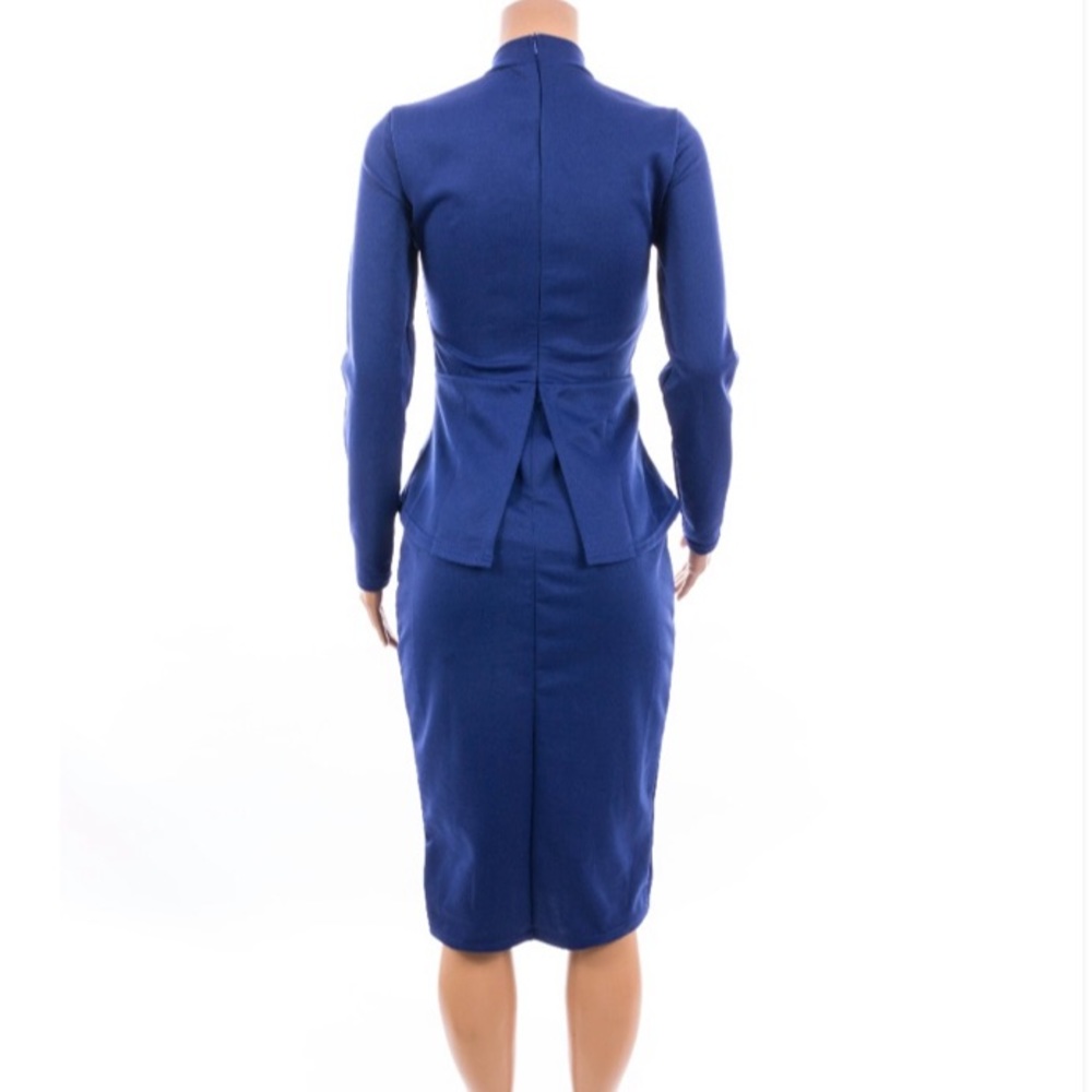 LAST ONE ‼️🔥Blue Peplum Dress *Plus Size* - Picture 5 of 5